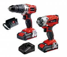 Einhell EIN4257214 18v X-Change Cordless Drill & Impact Driver Twin Kit with 2 x 2.0Ah Batteries